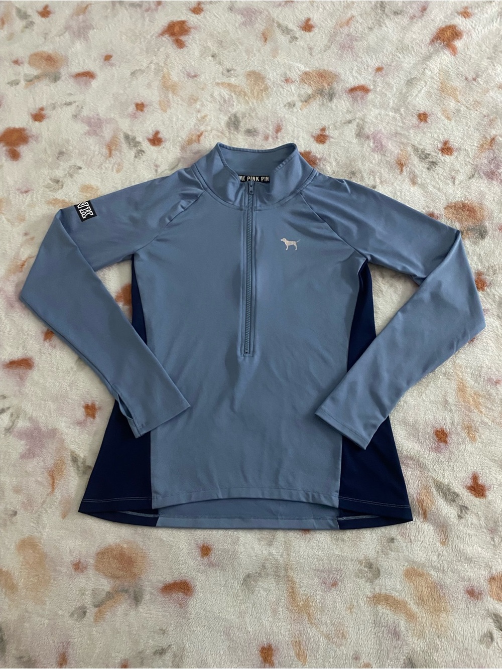 PINK by Victoria's Secret Blue Half-Zip Athletic Top
